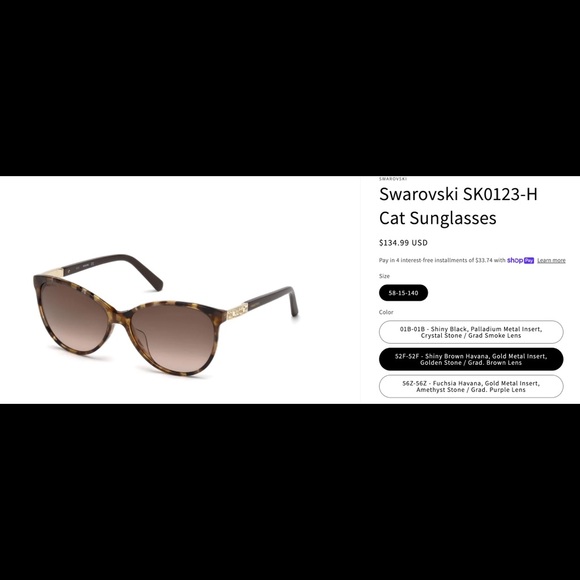 Swarovski SK0123-H Cat Sunglasses - Picture 9 of 9